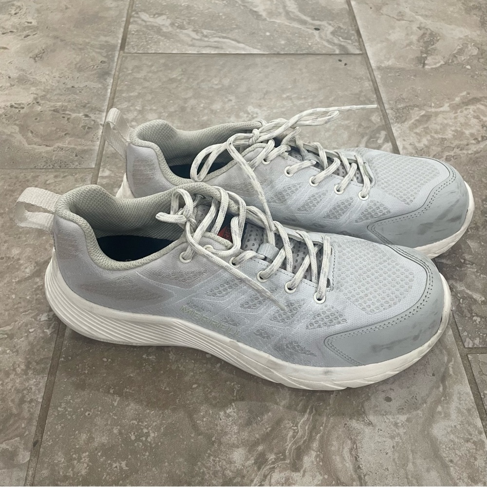 Merrell Moab Womens Flight Carbon Fiber Birch Gray Comfort Work Sneakers sz‎ 9 M